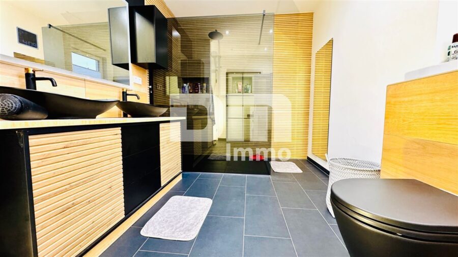 Teilsaniertes Ein - Zweifamilienhaus + Nutzflächen mit Anbau in Traumlage mit Panoramablick - WE1 EG Bad / Dusche / Doppelwaschtisch